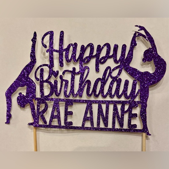 Other - Custom Glitter Happy Birthday Cake Topper